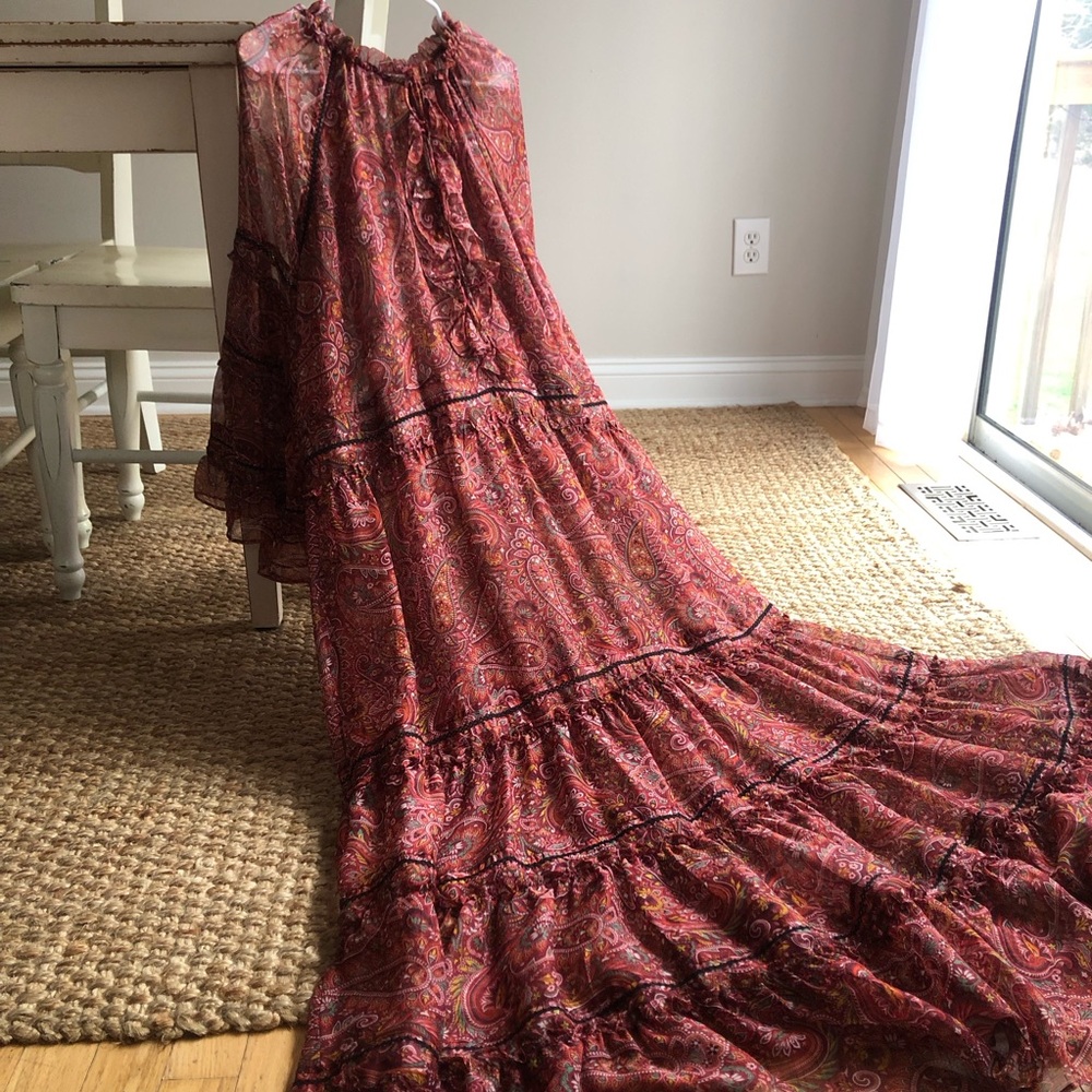 New: Misa Los Angeles Genevieve Dress in Bohemian Paisley Maxi Dress
